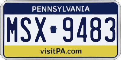 PA license plate MSX9483