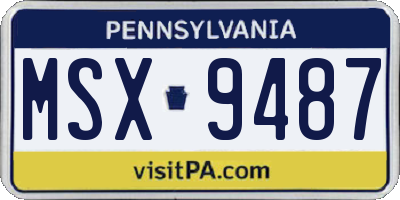 PA license plate MSX9487