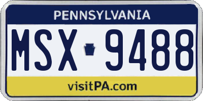 PA license plate MSX9488