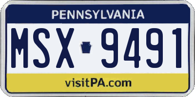 PA license plate MSX9491