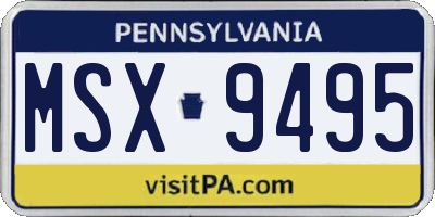 PA license plate MSX9495