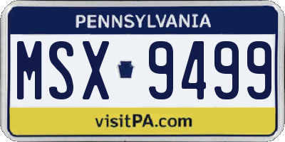 PA license plate MSX9499