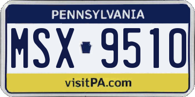 PA license plate MSX9510