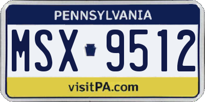 PA license plate MSX9512