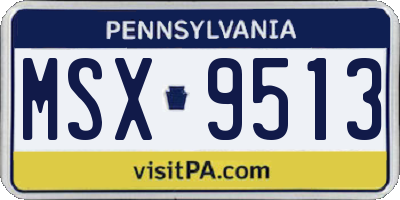 PA license plate MSX9513