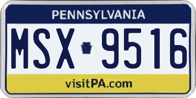 PA license plate MSX9516