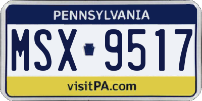 PA license plate MSX9517