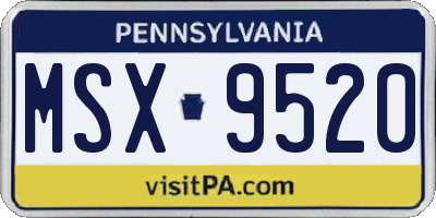 PA license plate MSX9520