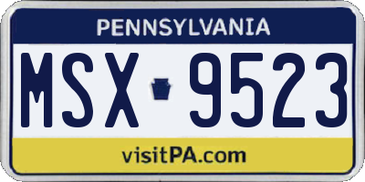PA license plate MSX9523