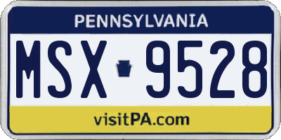 PA license plate MSX9528