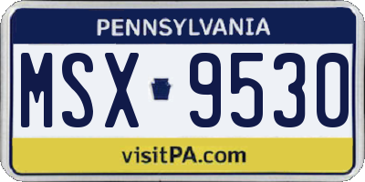 PA license plate MSX9530