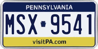 PA license plate MSX9541