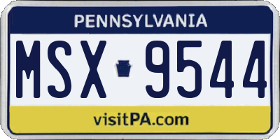 PA license plate MSX9544
