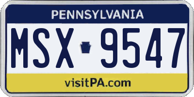 PA license plate MSX9547
