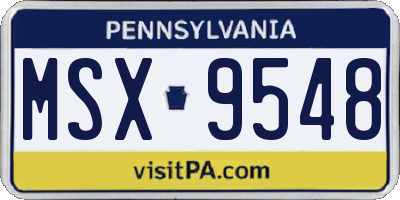 PA license plate MSX9548