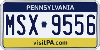 PA license plate MSX9556