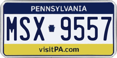 PA license plate MSX9557