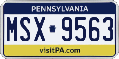 PA license plate MSX9563