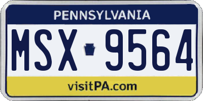 PA license plate MSX9564
