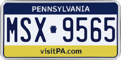 PA license plate MSX9565
