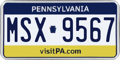 PA license plate MSX9567