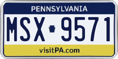 PA license plate MSX9571