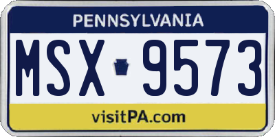 PA license plate MSX9573
