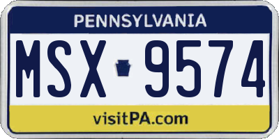 PA license plate MSX9574