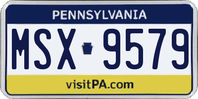 PA license plate MSX9579