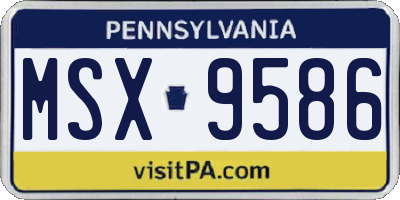 PA license plate MSX9586