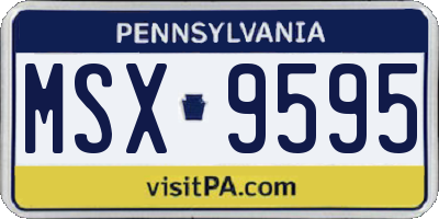 PA license plate MSX9595