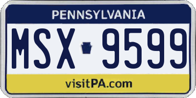 PA license plate MSX9599