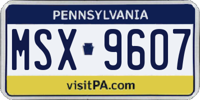 PA license plate MSX9607