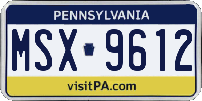 PA license plate MSX9612