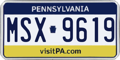 PA license plate MSX9619