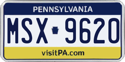 PA license plate MSX9620