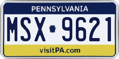 PA license plate MSX9621