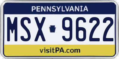 PA license plate MSX9622