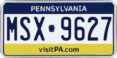 PA license plate MSX9627