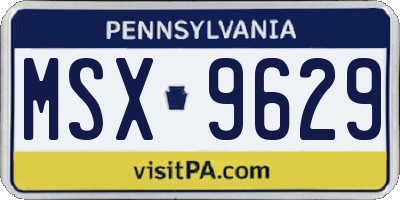 PA license plate MSX9629