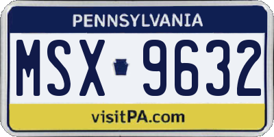 PA license plate MSX9632