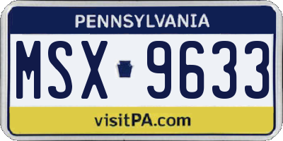 PA license plate MSX9633