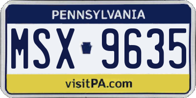 PA license plate MSX9635