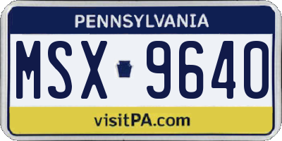PA license plate MSX9640