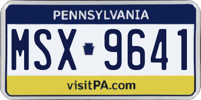 PA license plate MSX9641