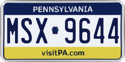 PA license plate MSX9644