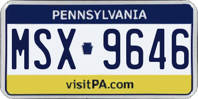 PA license plate MSX9646