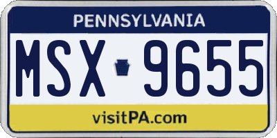 PA license plate MSX9655
