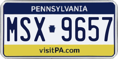PA license plate MSX9657