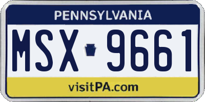 PA license plate MSX9661